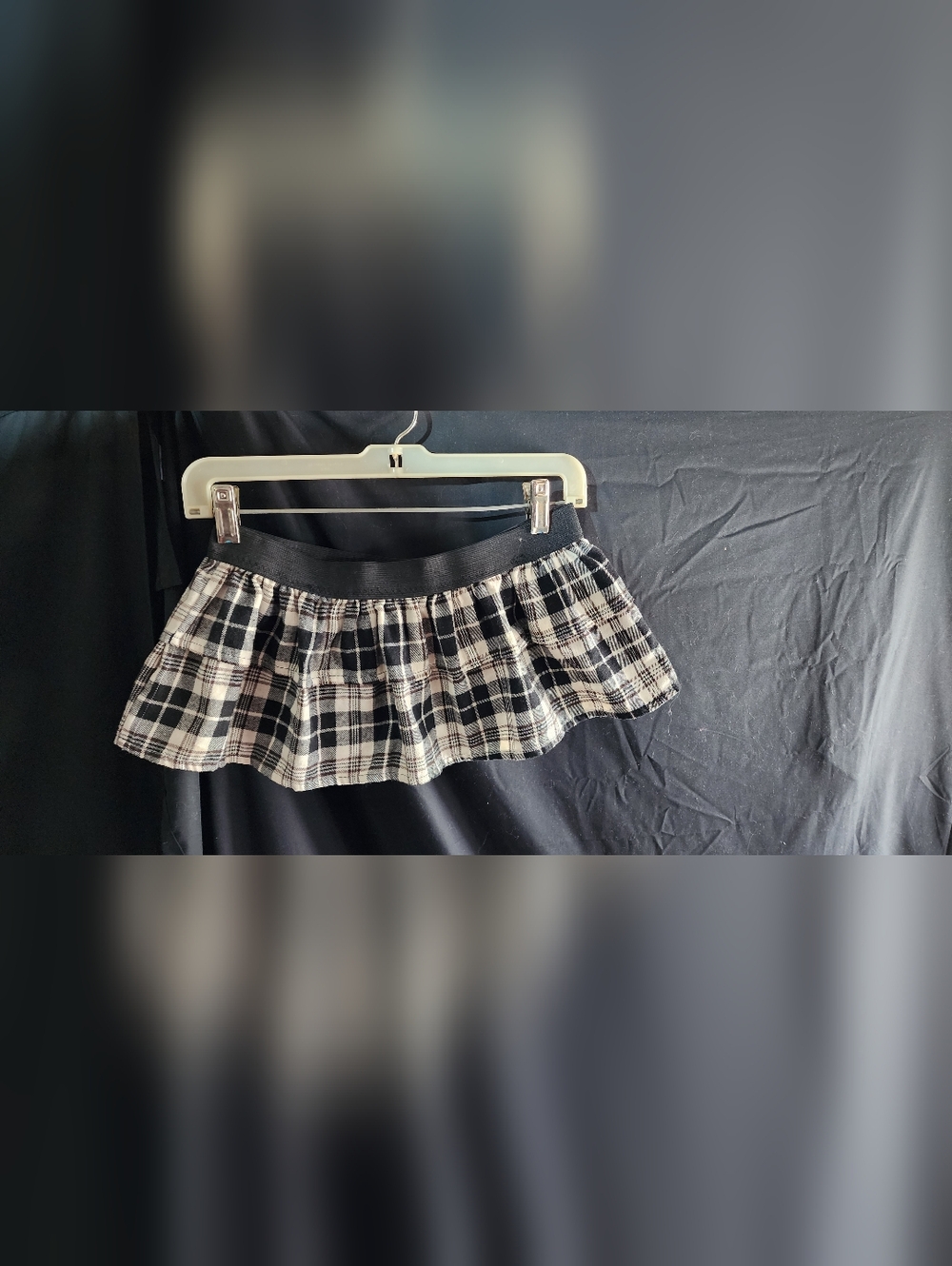 Black and White Plaid Women's Mini Skirt